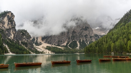 Pragser Wildsee Boats Dolomites