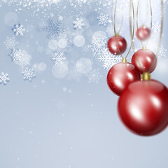 holiday red balls  xmas card