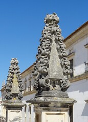 Fototapeta na wymiar Typical stone ornaments on the Alcobaca monastery, Centro - Portugal 
