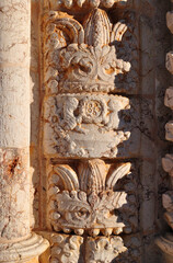 Eroded Stone Carving on Entrance to Old Church 