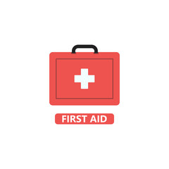 vector illustration of first aid box on white background stock