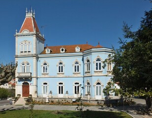 Fototapeta na wymiar Blue classic villa in Alcobaca, Centro - Portugal 