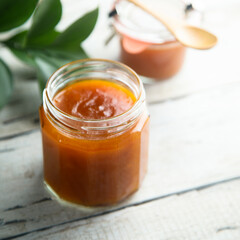 Homemade citrus persimmon jam or sauce