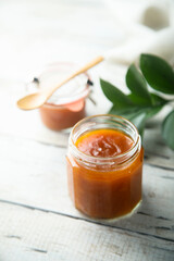 Homemade citrus persimmon jam or sauce
