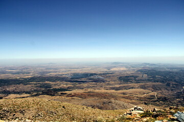 The view of the Syrian's villages Ermeh Durbul & Rima Qatatana, from the Israeli part at the winter of 2019. The hills look like a small one but the air is still smoky, nobody is moving around.