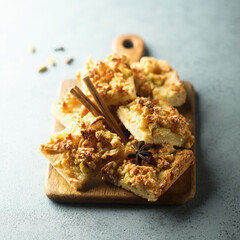 Traditional homemade apple pie with spices