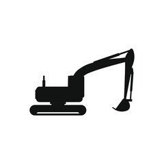drawing of backhoe loader on white background