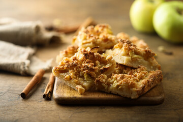 Traditional homemade apple pie with spices