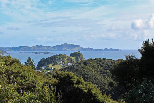 What a paradise at Bay of Islands - View from Flagstaff Hill to the beautiful hills around Tapeka Point Beach.
