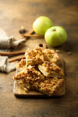 Traditional homemade apple pie with spices