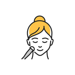 Diamond micro-resurfacing face color line icon. Pictogram for web page, mobile app, promo.