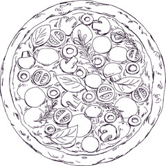 Doodle of Italian Pizza