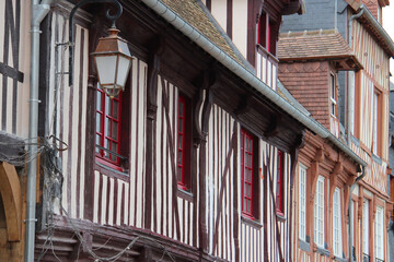medieval houses in honfleur in normandy (france)
