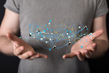 videoconference group of people talking in social network business