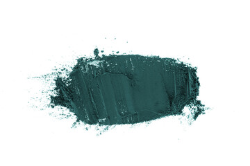 Blue clay powder on white background
