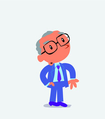 Fototapeta premium cartoon character of businessman waving informally while laughing