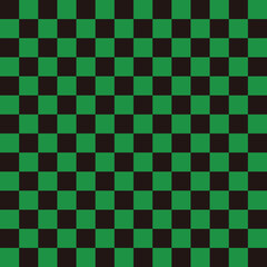 市松模様　黒×緑　M　3