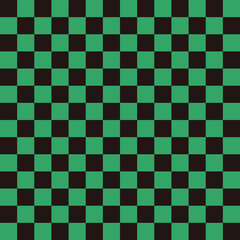 市松模様　黒×緑　M　4