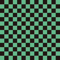 市松模様　黒×緑　M　5