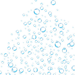 Fototapeta na wymiar Bubbles in water background. Bubbles in water for wallpaper, texture background and pattern template. Water bubbles, vector background