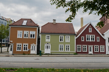 Fototapeta na wymiar nice wooden houses in Copenhagen, Denmark