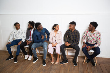 Fototapeta premium team of young african people indoors