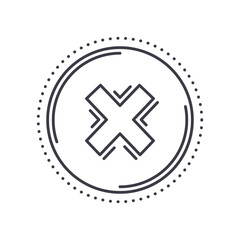 Obraz premium Failure mark icon, linear isolated illustration, thin line vector, web design sign, outline concept symbol with editable stroke on white background.