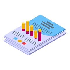 Report chart paper icon. Isometric of report chart paper vector icon for web design isolated on white background