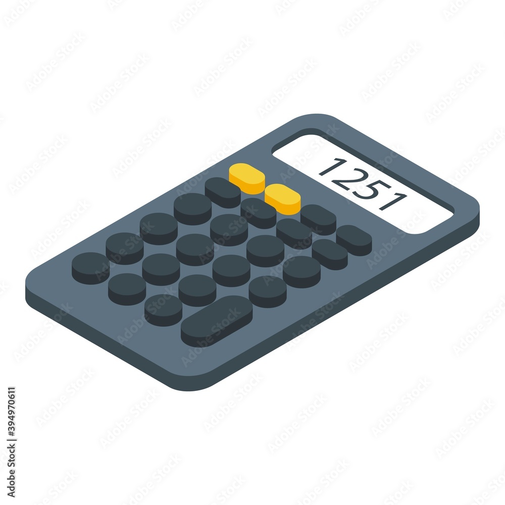 Poster report calculator icon. isometric of report calculator vector icon for web design isolated on white 