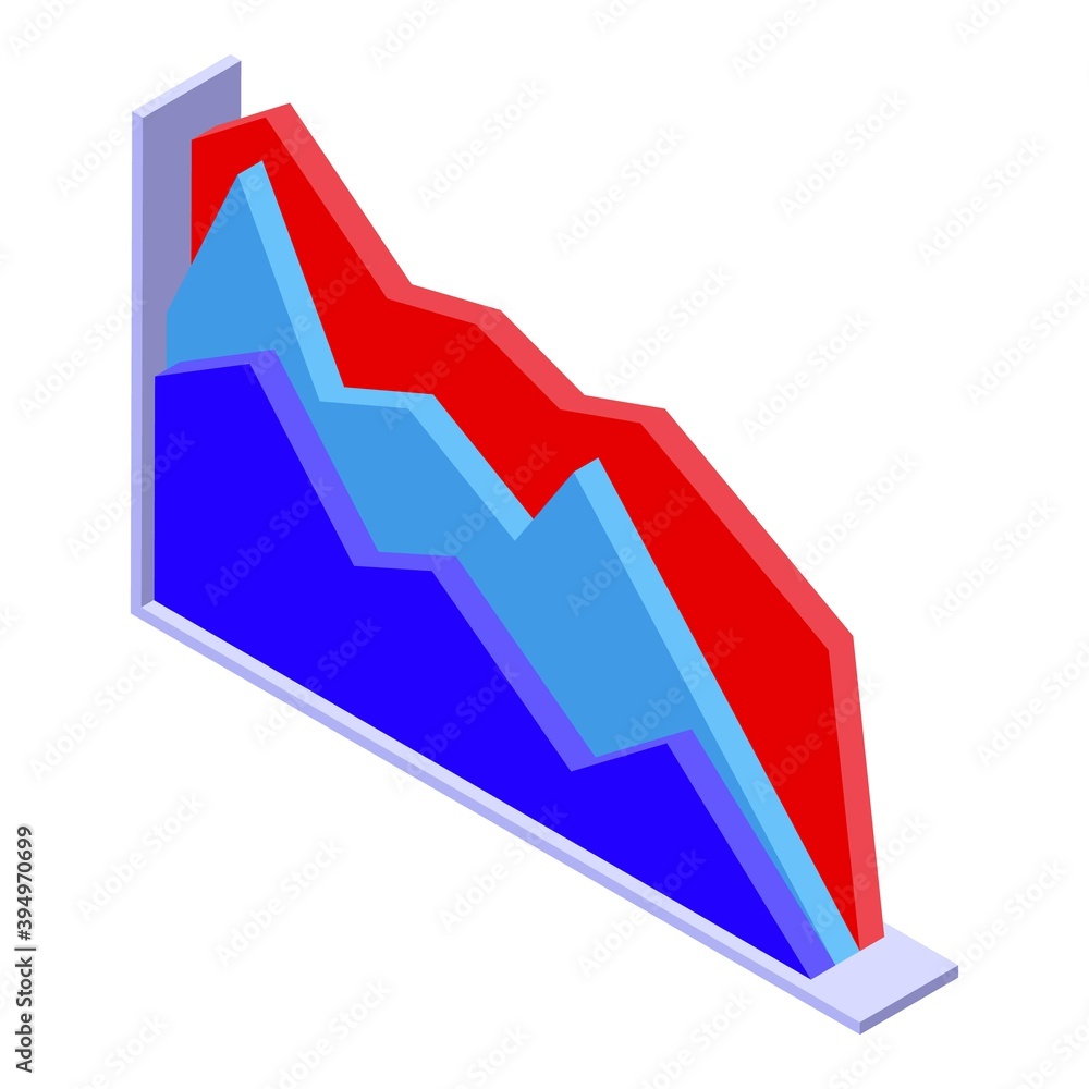 Poster report annual graph icon. isometric of report annual graph vector icon for web design isolated on wh
