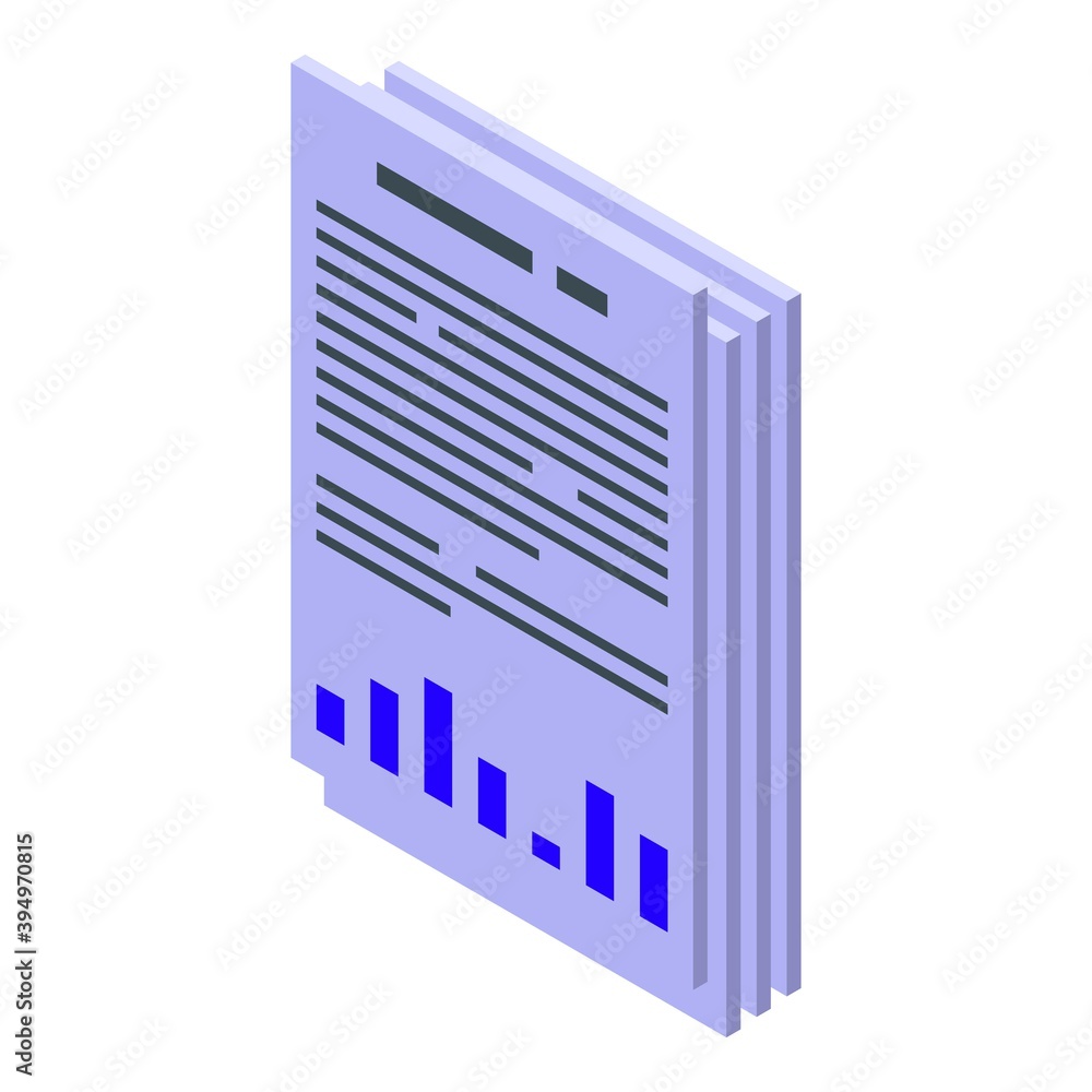 Poster report papers icon. isometric of report papers vector icon for web design isolated on white backgrou