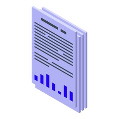 Report papers icon. Isometric of report papers vector icon for web design isolated on white background