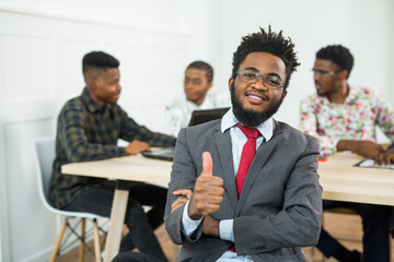 team of young african people indoors