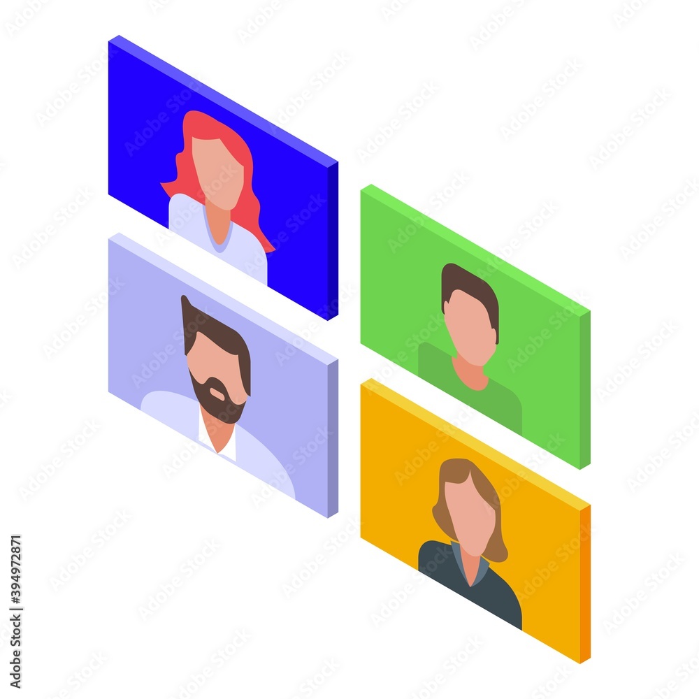Wall mural Online training conference icon. Isometric of online training conference vector icon for web design isolated on white background - Wall murals