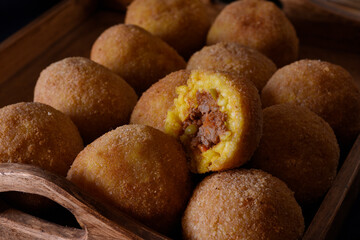 italian street food on Arancini, Rice's fried's balls