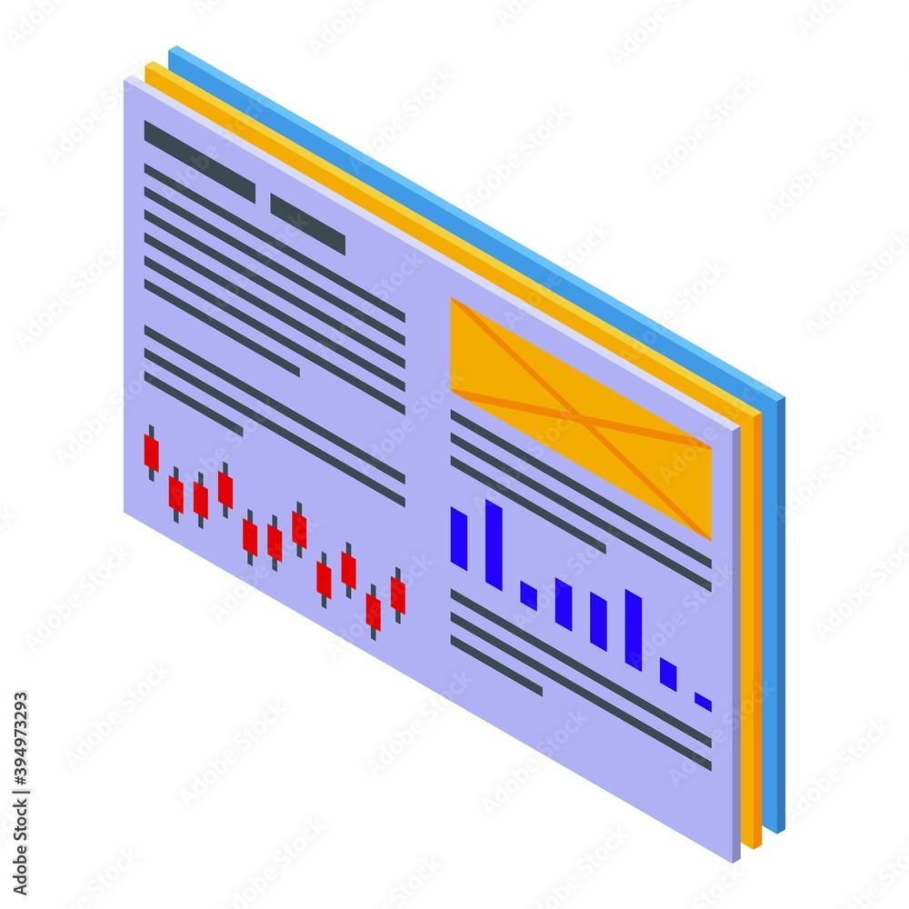 Poster online training web page icon. isometric of online training web page vector icon for web design isol