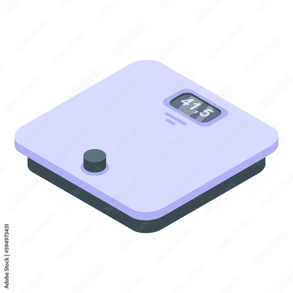 Poster bodybuilding scales icon. isometric of bodybuilding scales vector icon for web design isolated on wh