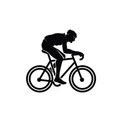 Illustration biker sport silhouette logo design