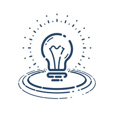 Fototapeta na wymiar Light bulb idea vector simple linear icon, science and business line art symbol, creative solutions.