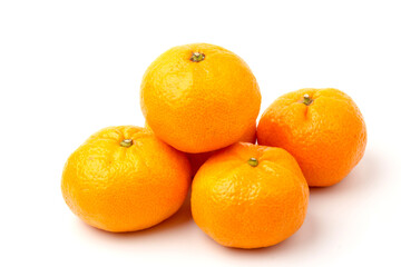 Mandarin-Honey Murcott oranges on white background, Golden orange to celebrate the Chinese festival.