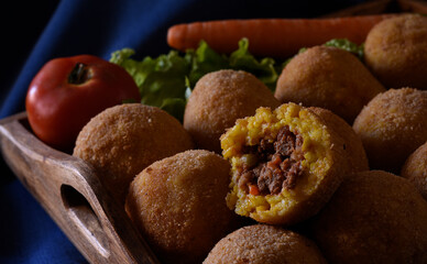 italian street food on Arancini, Rice's fried's balls