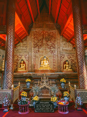 Wat Phra Singh Woramahawihan Gold Temple in Chiang Mai, Thailand