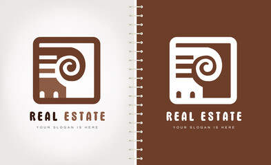 Column logo Vector. Real Estate Design.