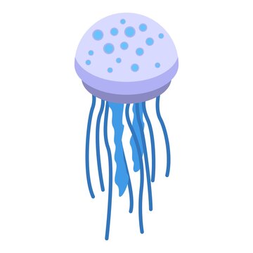 Life jellyfish icon. Isometric of life jellyfish vector icon for web design isolated on white background