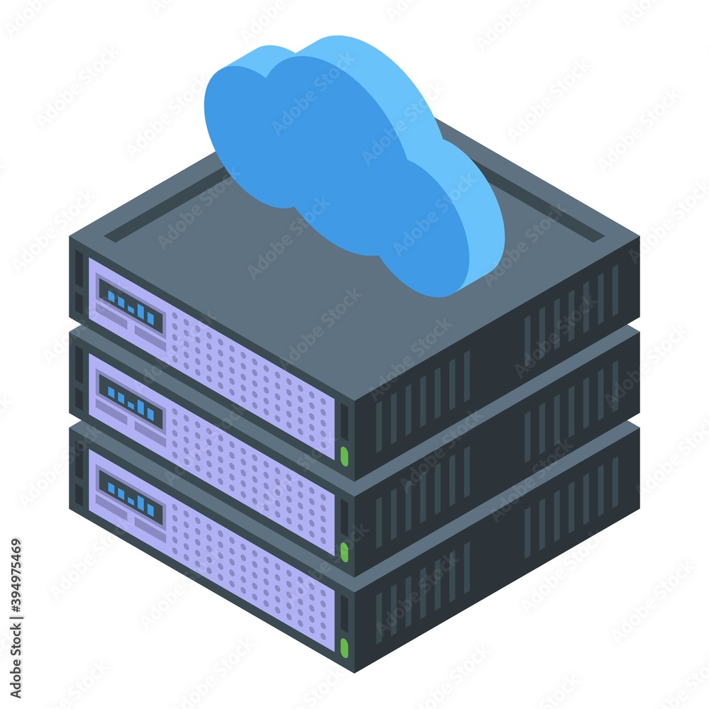 Poster server cloud mobile payment icon. isometric of server cloud mobile payment vector icon for web desig