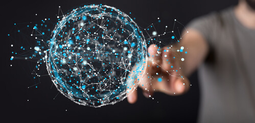 sphere network structure - abstract design connection design