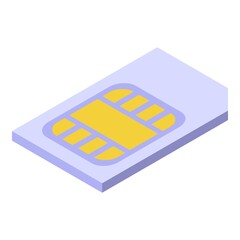 Sim card mobile payment icon. Isometric of sim card mobile payment vector icon for web design isolated on white background