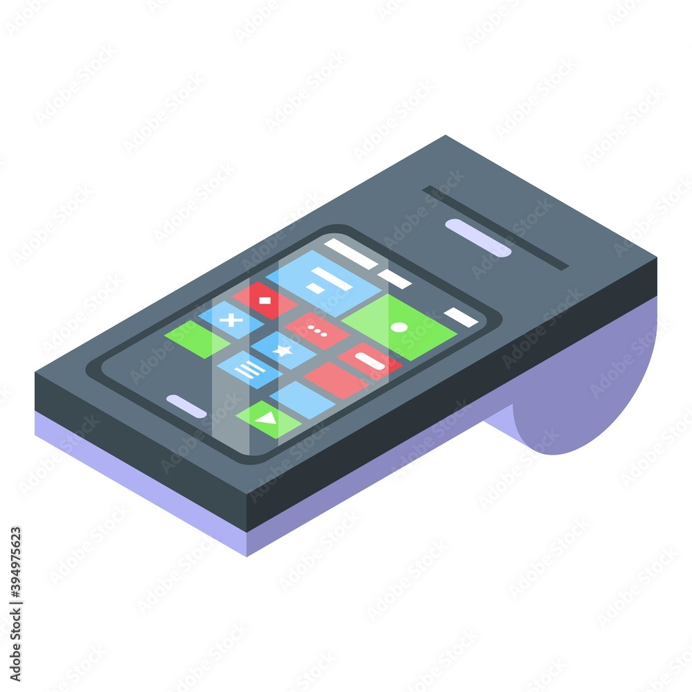 Poster terminal mobile payment icon. isometric of terminal mobile payment vector icon for web design isolat