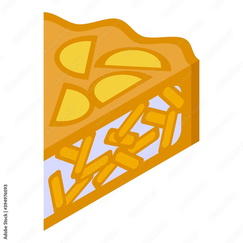 Poster apple pie slice icon. isometric of apple pie slice vector icon for web design isolated on white back