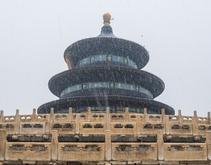 The Temple of Heaven in snowing weather